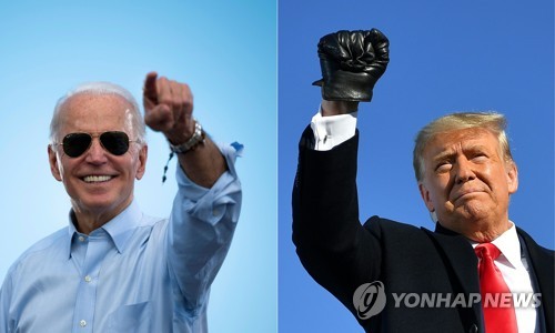 조 바이든 전 미국 부통령(왼쪽)과 도널드 트럼프 미국 대통령[사진=AFP·연합뉴스]
