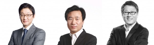 (왼쪽부터)유신열 신세계디에프 대표이사, 문성욱 시그나이트파트너스 대표이사 겸 신세계톰보이 대표이사, 정의철 신세계사이먼 지원개발담당 전무(사진=신세계그룹)