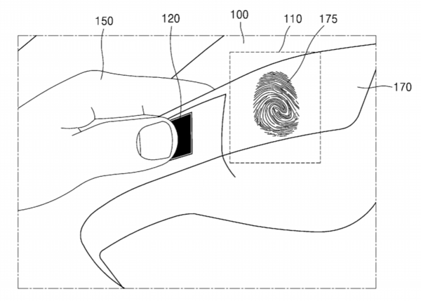 차량 도어에 설치하는 삼성전자의 지문인식 센서 특허 [사진=미국특허청]