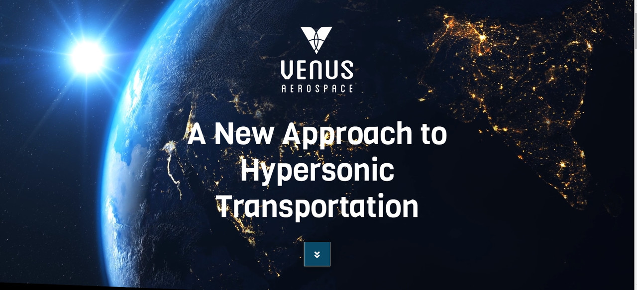 미국 우주비행기 스타트업 '비너스에어로스페이스' 웹사이트 초기화면/사진=사이트 캡처