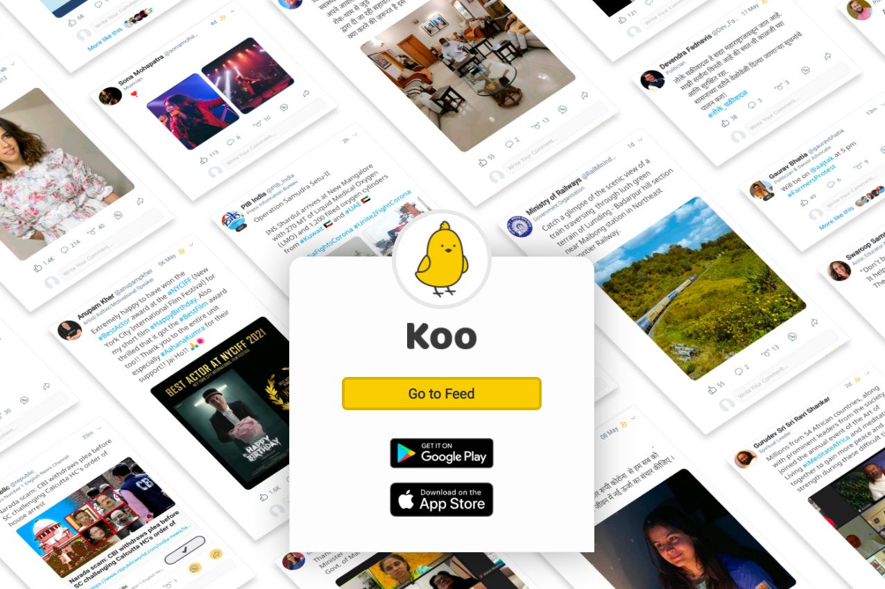 인도의 미니 블로그 서비스인 쿠(Koo) 소개 화면 /사진=쿠 홈페이지 갈무리