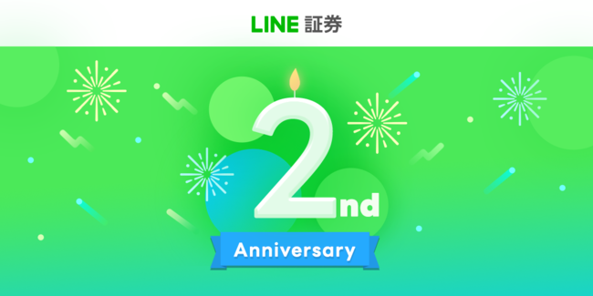 지난 2019년 8월 서비스를 시작한 네이버 자회사 라인증권의 2주년 자축 이미지. /사진=네이버 라인