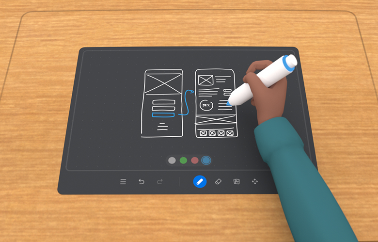 호라이즌 워크룸에서 쓰이는 가상 노트 /사진=오큘러스