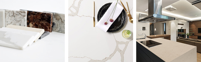 롯데케미칼이 석영으로 만든 고급 인조대리석 브랜드 '래디언스' 제품군. /사진=롯데케미칼