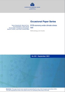 유럽중앙은행(ECB)이 22일(현지시간) 처음 낸 기후변화 스트레스테스트 보고서 표지/사진=유럽중앙은행