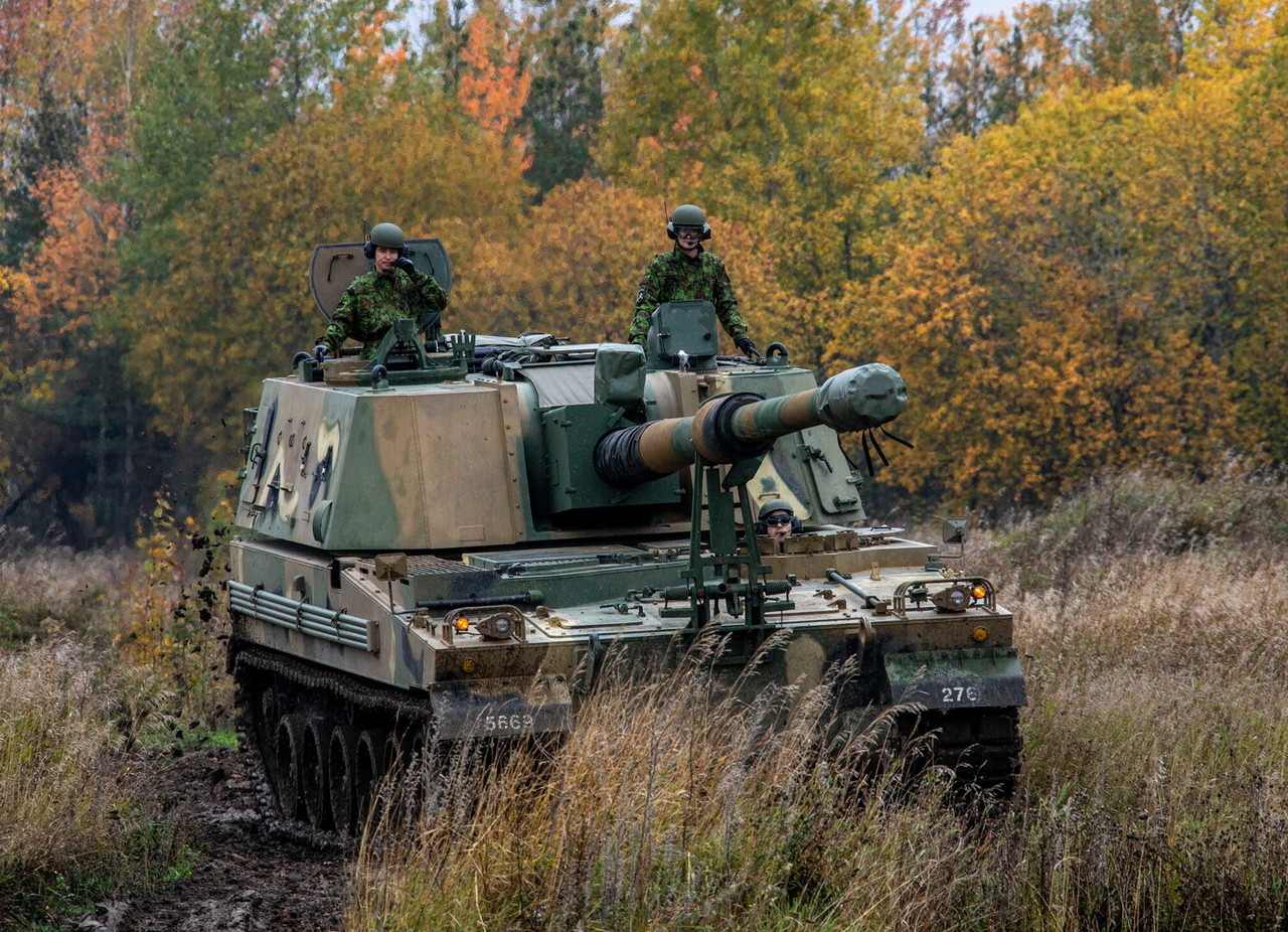 ​에스토니아 방위군이 현지에서 시험 운용 중인 한화디펜스의 K9 자주포. /사진=에스토니아 방위군 