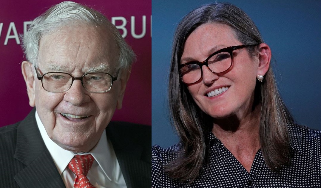 워런 버핏 버크셔해서웨이 회장(왼쪽)과 캐시 우드 아크(ARK)인베스트먼트 최고경영자(CEO)/사진=AP로이터연합뉴스