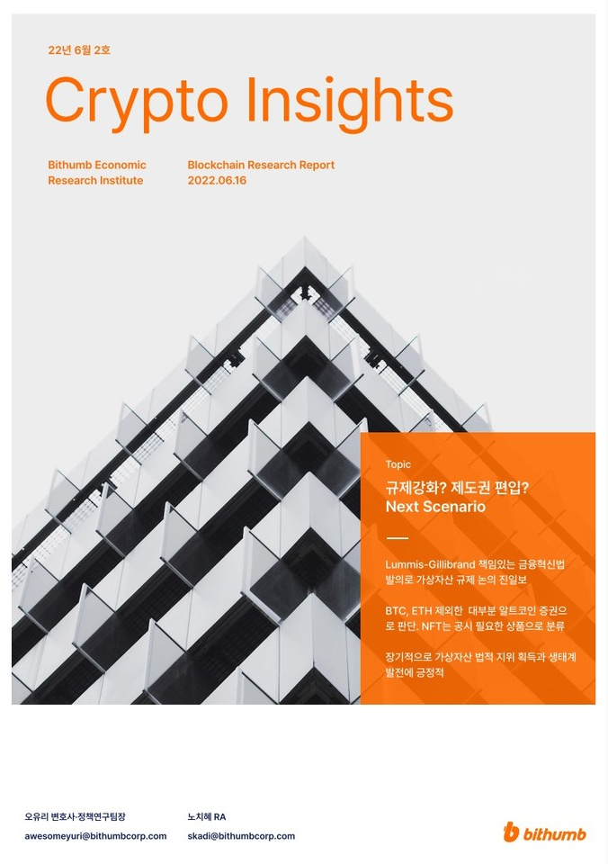 빗썸경제연구소 '규제강화? 제도권 편입? Next Secenario' 보고서 표지 / 사진=빗썸