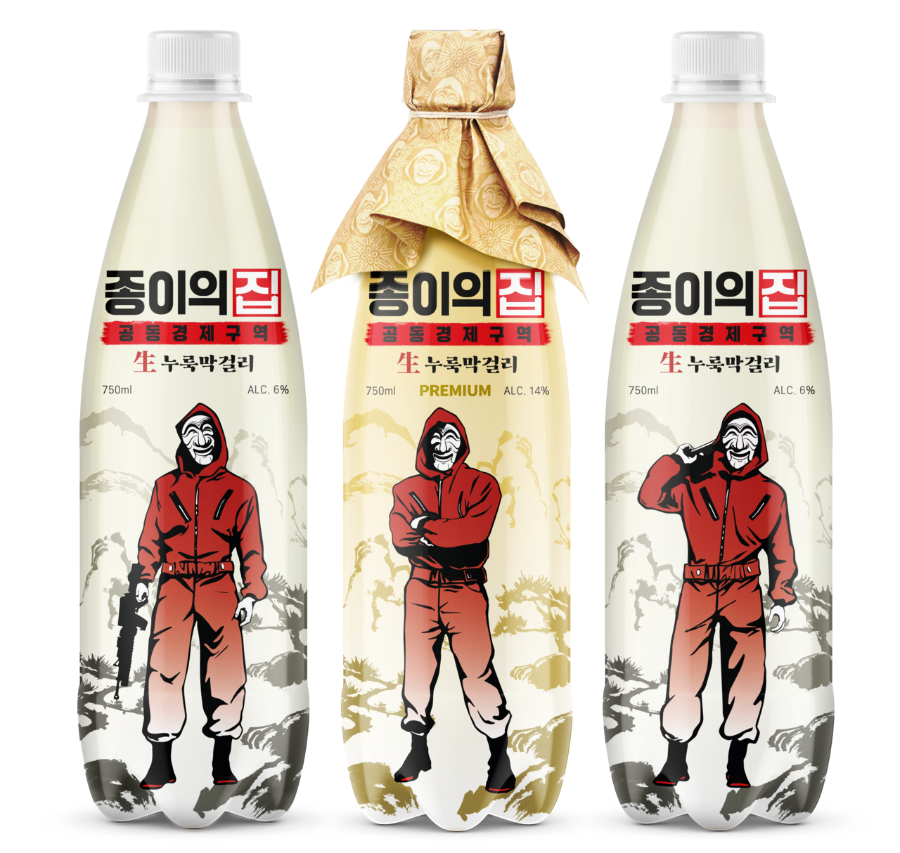 롯데백화점이 단독 판매에 나선 종이의 집 막걸리 패키지 모습. / 사진 = 롯데백화점