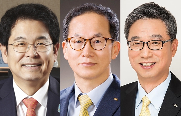 왼쪽부터 김병호 베트남 HD은행 회장, 양종희 KB국민은행 부회장, 허인 KB국민은행 부회장 / 사진=연합뉴스