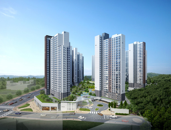 대우건설은 오는 25일 '양주역 푸르지오 센터파크' 견본주택을 개관하고 본격적인 분양에 나선다. 양주역 푸르지오 센터파크 주경투시도. /사진=대우건설