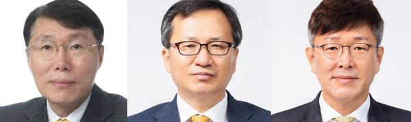 김재관 KB국민카드 대표 후보자(좌측부터), 정문철 KB라이프생명 대표 후보자, 박찬용 KB데이타시스템 대표 후보자. 사진=KB금융