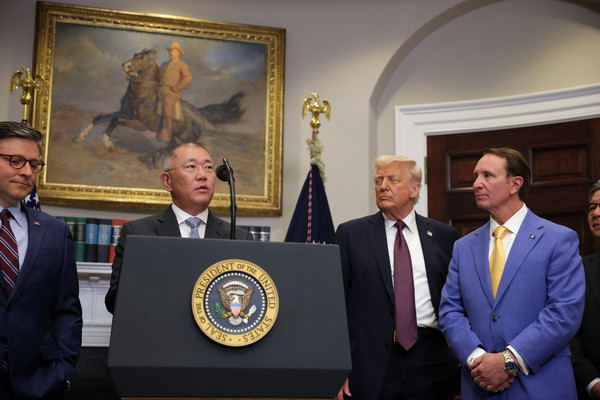 백악관서 대미투자 발표하는 정의선 현대차 회장. /사진=연합뉴스