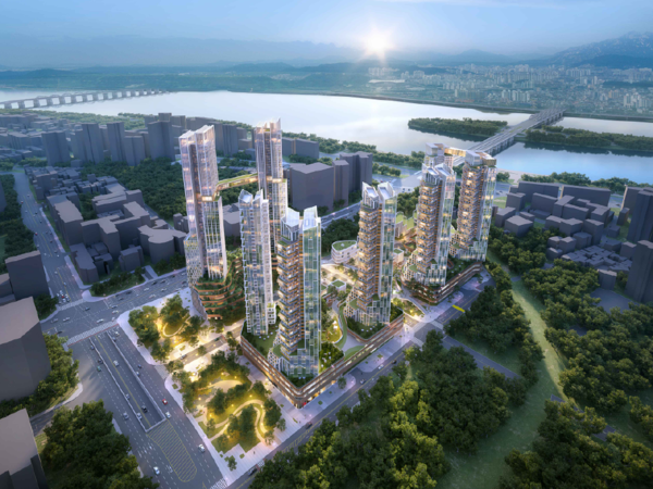 용산 정비창전면 제1구역 조합 원안 설계 조감도. /사진=포스코이앤씨