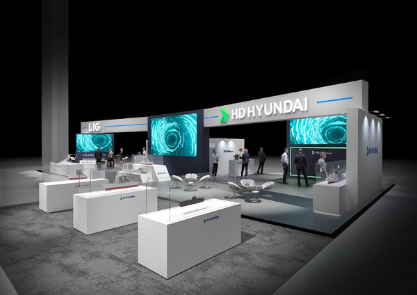 중남미 최대규모 방산전시회 'SITDEF 2025'에 참가한 HD현대중공업 전시관 조감도./사진=HD현대중공업