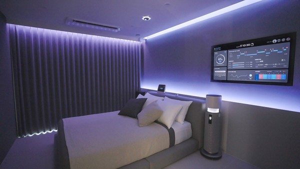 현대건설 미래형 건강주택 실증연구시설(침실) 내부./사진=현대건설