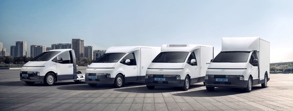 현대자동차가 전동화 비즈니스 플랫폼 ST1의 상품성을 강화하고 경제형 트림을 추가한 연식 변경 모델 '2026 ST1'을 16일 출시했다. (왼쪽부터) 2026 ST1 샤시캡, 카고, 카고 냉동, 하이탑. /사진=현대차