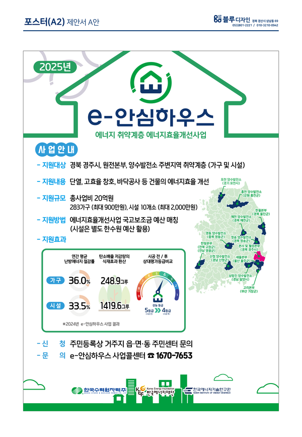 한국수력원자력 'e안심하우스 에너지효율 개선사업 공모' 포스터./사진=한국수력원자력
