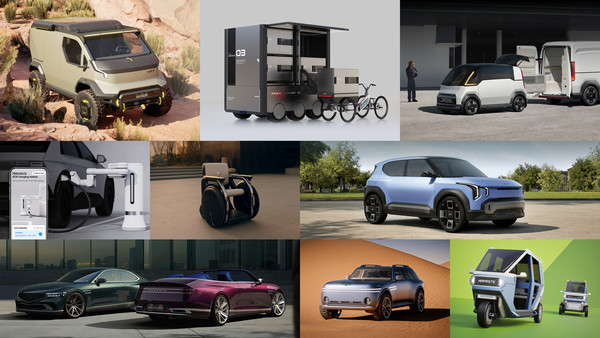 현대자동차·기아는 21일 '2025 레드 닷 어워드: 콘셉트 디자인'에서 최우수상 2개와 본상 9개 등 11관왕을 달성했다고 밝혔다.사진은 '2025 레드 닷 어워드: 콘셉트 디자인'에서 수상한 출품작들. /사진=현대자동차·기아