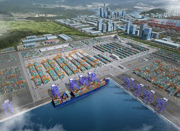 부산항 진해신항 컨테이너부두 조감도./사진=태영건설