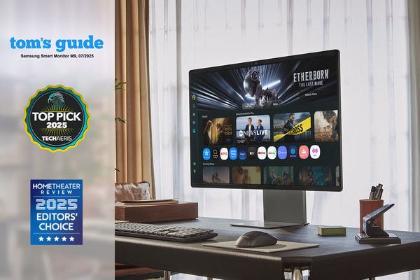 삼성전자 스마트 모니터 M9(모델명: M90SF)이 최근 미국의 주요 글로벌 IT 매체들로부터 호평을 잇따라 받았다. /사진=삼성전자