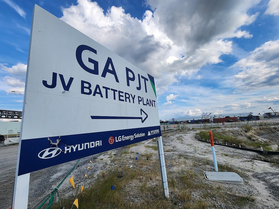 미국 조지아주의 현대차-LG에너지솔루션 배터리 공장 건설 현장. / 사진=연합뉴스