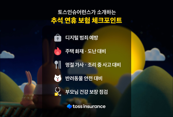  토스인슈어런스는 다가오는 추석 연휴를 든든하고 풍성하게 보내기 위한 '보험 체크포인트' 5가지를 소개했다. / 사진=토스인슈어런스