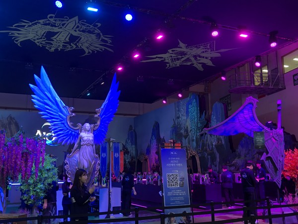 엔씨소프트 부스 '아이온2' 시연 공간 /사진=김현정 기자