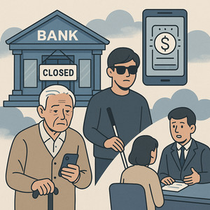 [마켓+]사라지는 은행창구, 노인과 취약<b>계층</b>은 어디로 가나